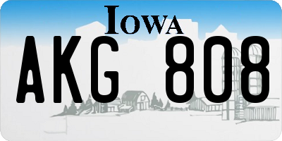 IA license plate AKG808