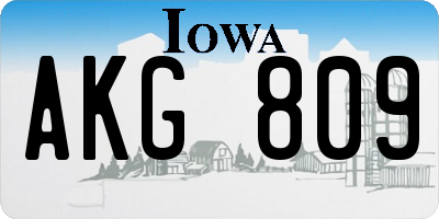 IA license plate AKG809