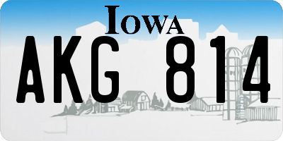 IA license plate AKG814
