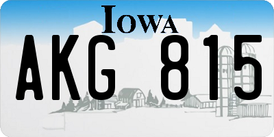 IA license plate AKG815