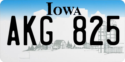 IA license plate AKG825