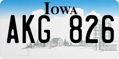 IA license plate AKG826