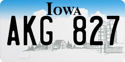 IA license plate AKG827