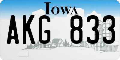 IA license plate AKG833