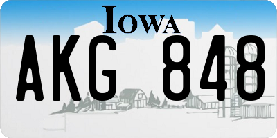 IA license plate AKG848