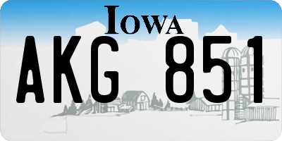IA license plate AKG851