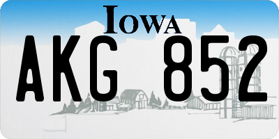 IA license plate AKG852