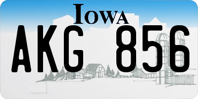 IA license plate AKG856