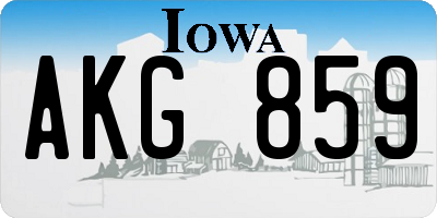 IA license plate AKG859