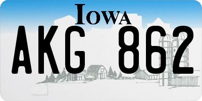 IA license plate AKG862