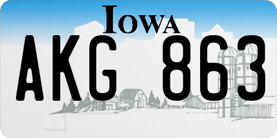 IA license plate AKG863