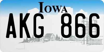 IA license plate AKG866