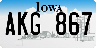 IA license plate AKG867