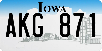 IA license plate AKG871