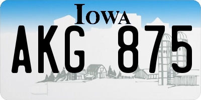 IA license plate AKG875