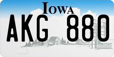 IA license plate AKG880