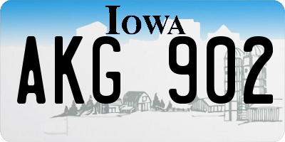 IA license plate AKG902