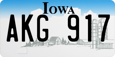 IA license plate AKG917