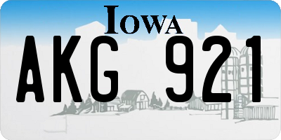 IA license plate AKG921