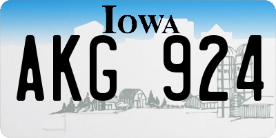 IA license plate AKG924