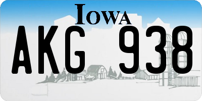 IA license plate AKG938