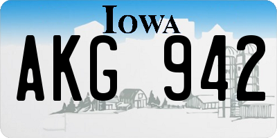 IA license plate AKG942