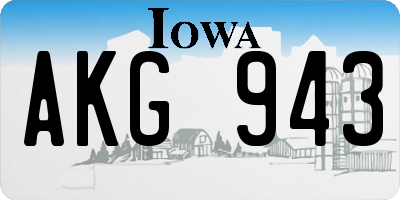 IA license plate AKG943