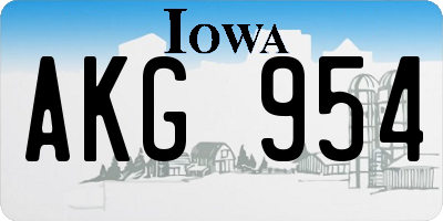 IA license plate AKG954