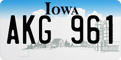 IA license plate AKG961