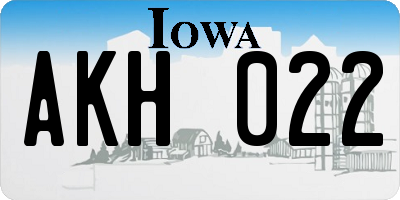 IA license plate AKH022