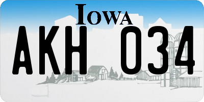 IA license plate AKH034