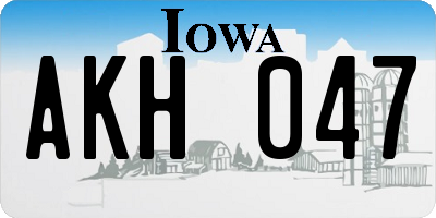 IA license plate AKH047