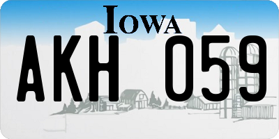 IA license plate AKH059