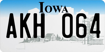 IA license plate AKH064