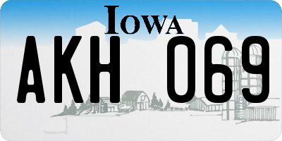 IA license plate AKH069