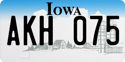IA license plate AKH075
