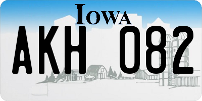 IA license plate AKH082