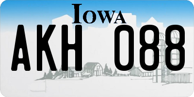 IA license plate AKH088