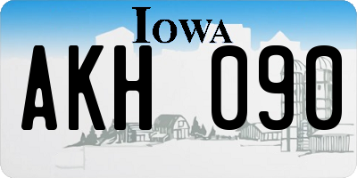 IA license plate AKH090