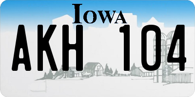 IA license plate AKH104