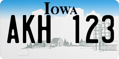 IA license plate AKH123