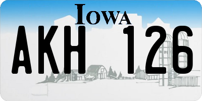 IA license plate AKH126