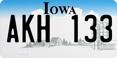 IA license plate AKH133