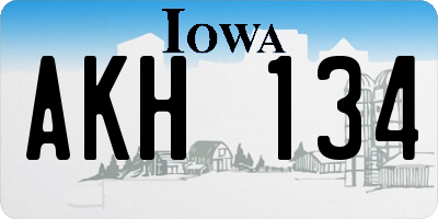 IA license plate AKH134