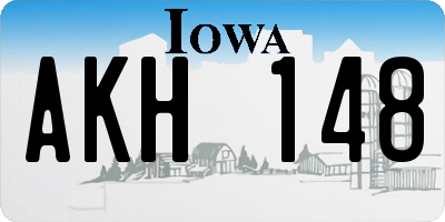 IA license plate AKH148