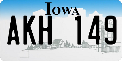 IA license plate AKH149