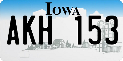 IA license plate AKH153