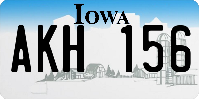 IA license plate AKH156