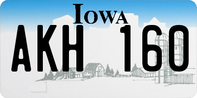 IA license plate AKH160