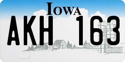 IA license plate AKH163